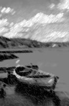 Small boat in harbour