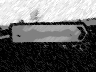Unreadable road sign